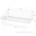 Metal White Mesh Kitchen Paper Rack para la pared